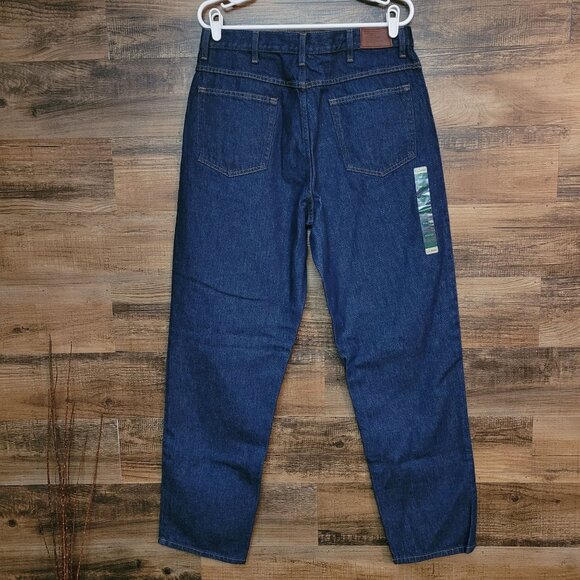 LL Bean Jeans 34x32 Measures 32x32 Relaxed Fit Dbl L Straight Dark Wash NWT - Picture 2 of 10
